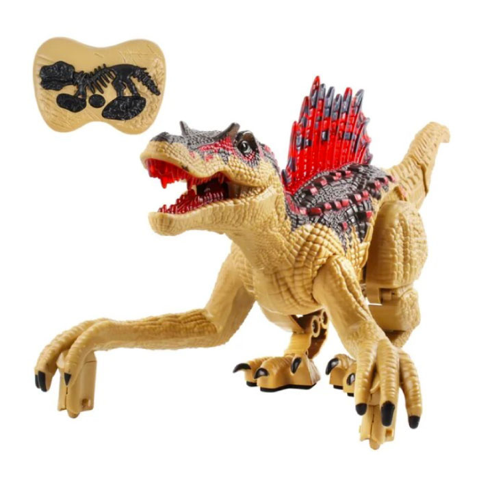 Dinosaure RC (Spinosaurus) avec télécommande - Robot Dino jouet contrôlable jaune