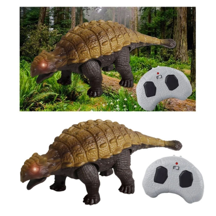 Stuff Certified® RC-Dinosaurier (Ankylosaurus) mit Fernbedienung – steuerbarer Spielzeug-Dino-Roboter