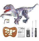 Stuff Certified® Dinosaure RC (T-Rex) avec télécommande - Jouet contrôlable Tyrannosaurus Rex Dino Robot Bleu