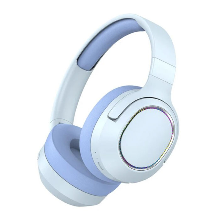 Casque RVB sans fil avec microphone - Casque sans fil Bluetooth 5.0 Bleu