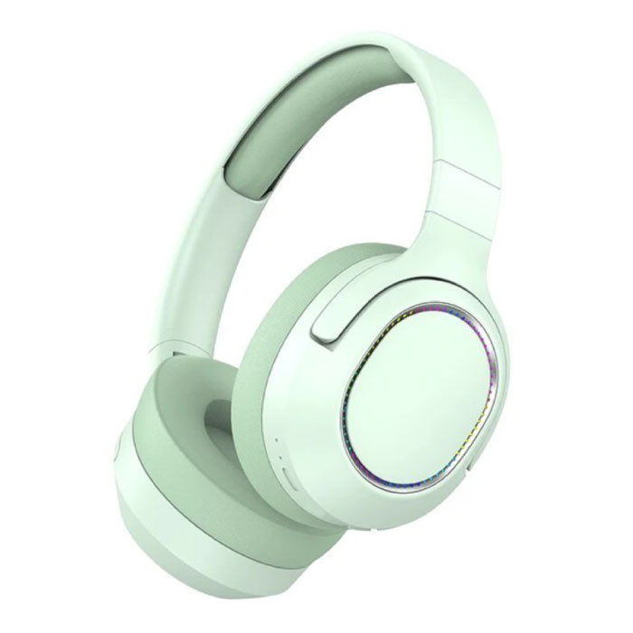 Casque RVB sans fil avec microphone - Casque sans fil Bluetooth 5.0 Vert