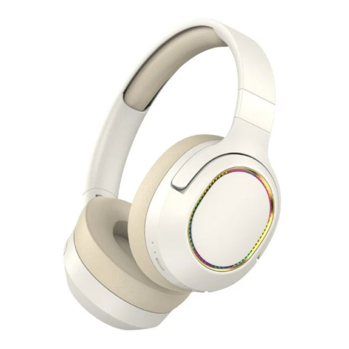 Wireless RGB Headphones with Microphone - Bluetooth 5.0 Wireless Headset Beige