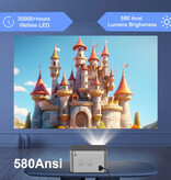 Magcubic Proiettore Android 11 - 580 ANSI Lumen - Beamer Home Media Player Grigio