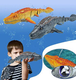 DZQ RC Mosasaurus avec télécommande - Jouet robot poisson contrôlable sans fil gris