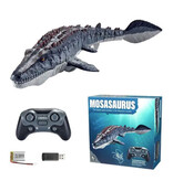DZQ RC Mosasaurus con telecomando - Robot giocattolo controllabile Pesce senza fili Nero