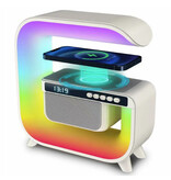 COLSUR RGB Sound Box & Oplader - Alarm Klok Bluetooth 5.0 Draadloze Luidspreker Lamp Wit