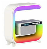 COLSUR RGB-Soundbox und Ladegerät – Wecker, Bluetooth 5.0, kabellose Lautsprecherlampe, Weiß