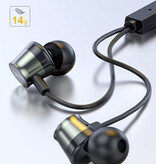 Kuulaa Earphones with Microphone and One Button Control - 3.5mm AUX Earphones Wired Earphones Earphone Black