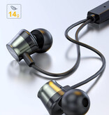 Kuulaa Słuchawki z mikrofonem i sterowaniem jednym przyciskiem - słuchawki AUX 3,5 mm Przewodowe słuchawki douszne Czarne