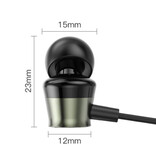 Kuulaa Auricolari con microfono e controllo con un solo pulsante - Auricolari AUX da 3,5 mm Auricolari cablati Auricolari neri