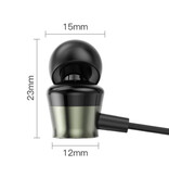 Kuulaa Earphones with Microphone and One Button Control - 3.5mm AUX Earphones Wired Earphones Earphone Black