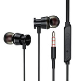 Kuulaa Oortjes met Microfoon en One Button Control - 3.5mm AUX Oordopjes Wired Earphones Oortelefoon Zwart