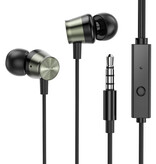 Kuulaa Kopfhörer mit Mikrofon und Ein-Knopf-Steuerung – 3,5-mm-AUX-Kopfhörer, kabelgebundene Kopfhörer, Grün