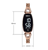 SKMEI Diamant Horloge voor Vrouwen - Digitaal LED Uurwerk Touch Screen Waterdicht Zwart