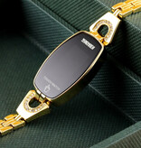 SKMEI Diamentowy zegarek dla kobiet - cyfrowy ekran dotykowy LED, wodoodporny, różowe złoto