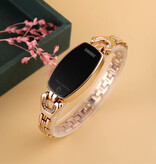 SKMEI Diamentowy zegarek dla kobiet - cyfrowy ekran dotykowy LED, wodoodporny, złoty