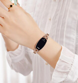 SKMEI Diamentowy zegarek dla kobiet - cyfrowy ekran dotykowy LED, wodoodporny, złoty