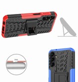 Wolfsay Samsung Galaxy A14 (5G) Hoesje met Kickstand - Shockproof Cover Case Blauw