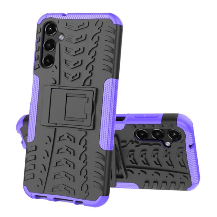 Samsung Galaxy A04S Case with Kickstand - Shockproof Cover Case Purple