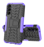 Wolfsay Samsung Galaxy A14 (4G) Case with Kickstand - Shockproof Cover Case Purple