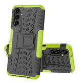 Wolfsay Samsung Galaxy A04S Case with Kickstand - Shockproof Cover Case Green