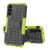 Wolfsay Samsung Galaxy A14 (4G) Case with Kickstand - Shockproof Cover Case Green