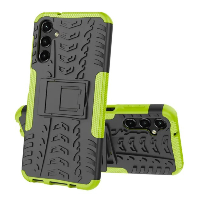 Wolfsay Samsung Galaxy A14 (4G) Case with Kickstand - Shockproof Cover Case Green