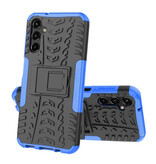 Wolfsay Samsung Galaxy A04 Hoesje met Kickstand - Shockproof Cover Case Blauw