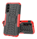 Wolfsay Samsung Galaxy A04S Case with Kickstand - Shockproof Cover Case Red