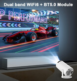 Magcubic HY300 Portable Projector - 200 ANSI Lumens - Android 11 Beamer Home Media Player White