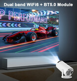 Magcubic Proiettore portatile HY300 - 200 ANSI Lumen - Lettore multimediale domestico Beamer Android 11 Bianco