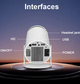 Magcubic Tragbarer Projektor HY300 – 200 ANSI Lumen – Android 11 Beamer Home Media Player Weiß