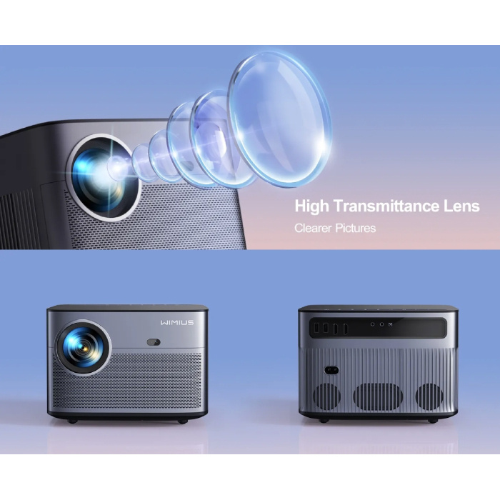 Allesin Mini Proiettore 4K Con Android 11 – 1080P Nativo, 500 ANSI Lumen, Wi-Fi 6 E BT 5.2, Correzione Trapezoidale Automatica E Rotazione 180°
