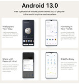 Landvo Smartphone C55 Pro Noir - Android 13 - 8 Go RAM - 128 Go Stockage - Appareil photo 48MP - Batterie 5200mAh