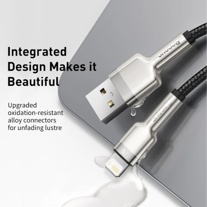 Baseus USB Charging Cable for iPhone Lightning - 1 Meter - Braided Nylon - Tangle Resistant Charger Data Cable Green