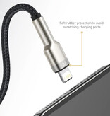 Baseus Kabel USB do ładowania iPhone'a Lightning - 1 metr - Pleciony nylon - Odporny na plątanie Kabel do transmisji danych do ładowarki, czarny