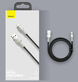 Baseus USB-Ladekabel für iPhone Lightning – 1 Meter – geflochtenes Nylon – verwicklungssicheres Ladegerät-Datenkabel Schwarz