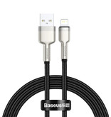 Baseus Câble de chargement USB pour iPhone Lightning - 1 mètre - Nylon tressé - Câble de données de chargeur résistant aux enchevêtrements Noir