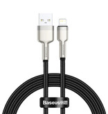 Baseus USB Oplaadkabel voor iPhone Lightning - 1 Meter - Gevlochten Nylon - Tangle Resistant Oplader Data Kabel Zwart