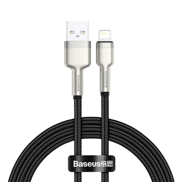 Baseus Kabel USB do ładowania iPhone'a Lightning - 1 metr - Pleciony nylon - Odporny na plątanie Kabel do transmisji danych do ładowarki, czarny