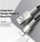 Baseus USB Oplaadkabel voor iPhone Lightning - 1 Meter - Gevlochten Nylon - Tangle Resistant Oplader Data Kabel Wit