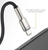 Baseus Cable de Carga USB para iPhone Lightning - 2 Metros - Nylon Trenzado - Cable de Datos Cargador Resistente a Enredos Verde