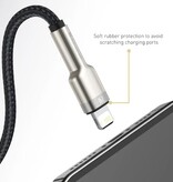 Baseus USB-Ladekabel für iPhone Lightning – 2 Meter – geflochtenes Nylon – verwicklungssicheres Ladegerät-Datenkabel grün