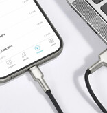 Baseus USB Oplaadkabel voor iPhone Lightning - 2 Meter - Gevlochten Nylon - Tangle Resistant Oplader Data Kabel Zwart