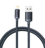 Baseus USB-Ladekabel für iPhone Lightning – 2 Meter – geflochtenes Nylon – verwicklungssicheres Ladegerät-Datenkabel Schwarz
