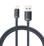 Baseus USB Oplaadkabel voor iPhone Lightning - 1.2 Meter - Gevlochten Nylon - Tangle Resistant Oplader Data Kabel Zwart