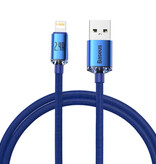 Baseus Câble de chargement USB pour iPhone Lightning - 1,2 mètre - Nylon tressé - Câble de données de chargeur résistant aux enchevêtrements Bleu