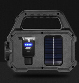 Shustar Linterna LED con antorcha solar - Camping con luz fuerte recargable por USB - COB de 2400 lúmenes - Dorado