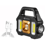 Shustar Torcia LED solare - Torcia da campeggio a luce intensa ricaricabile tramite USB - COB da 2400 lumen - Oro