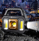 Shustar Solar-Taschenlampe, LED-Taschenlampe – USB wiederaufladbar, starkes Licht, Camping – 2400 Lumen – Silber
